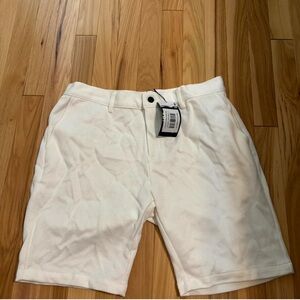 Classic White Men's Flat Front Shorts